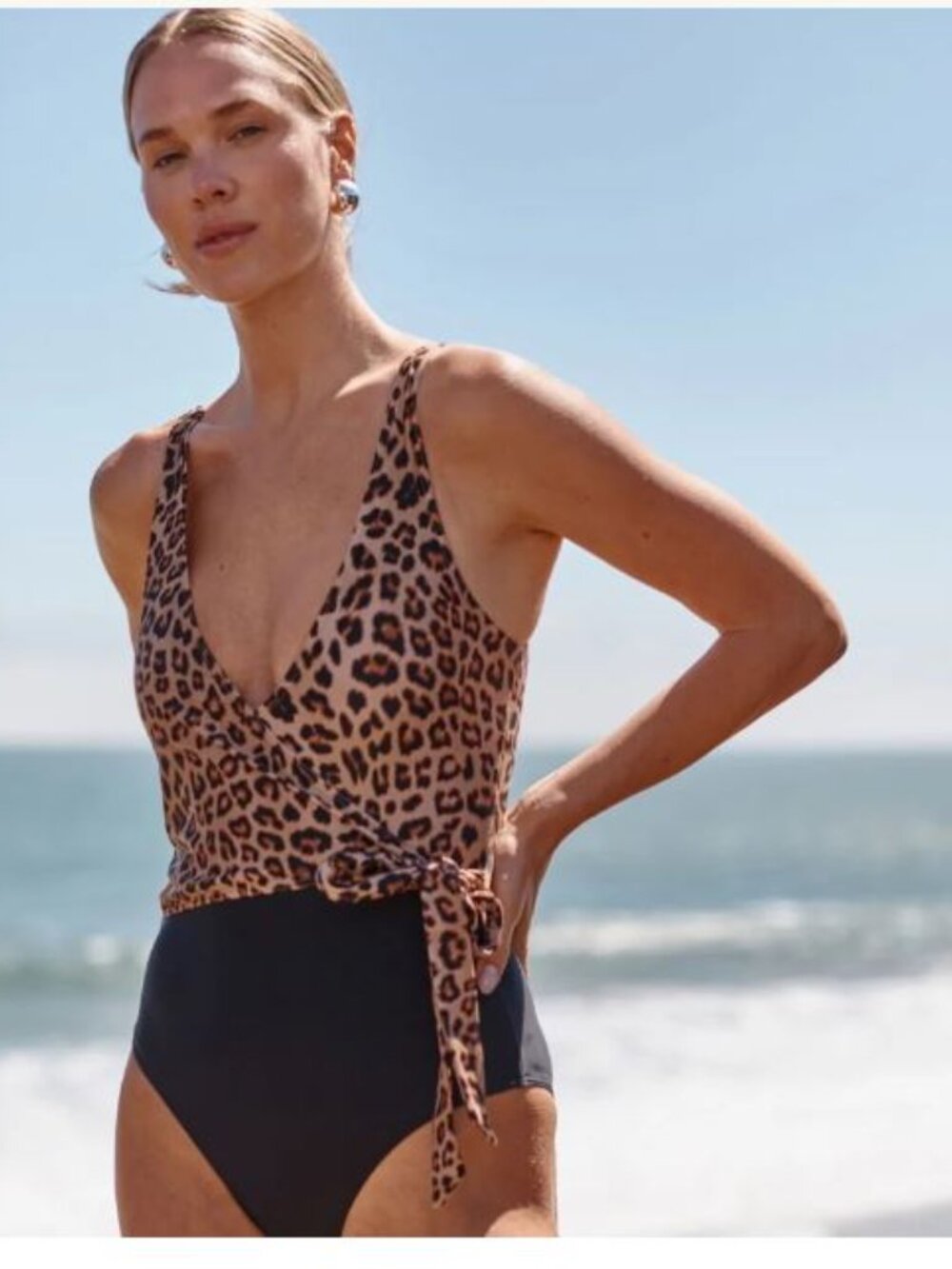 Summersalt The Perfect Wrap One-Piece in Leopard | S
